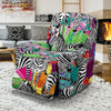 Zebra Pattern Print Recliner Cover-grizzshop