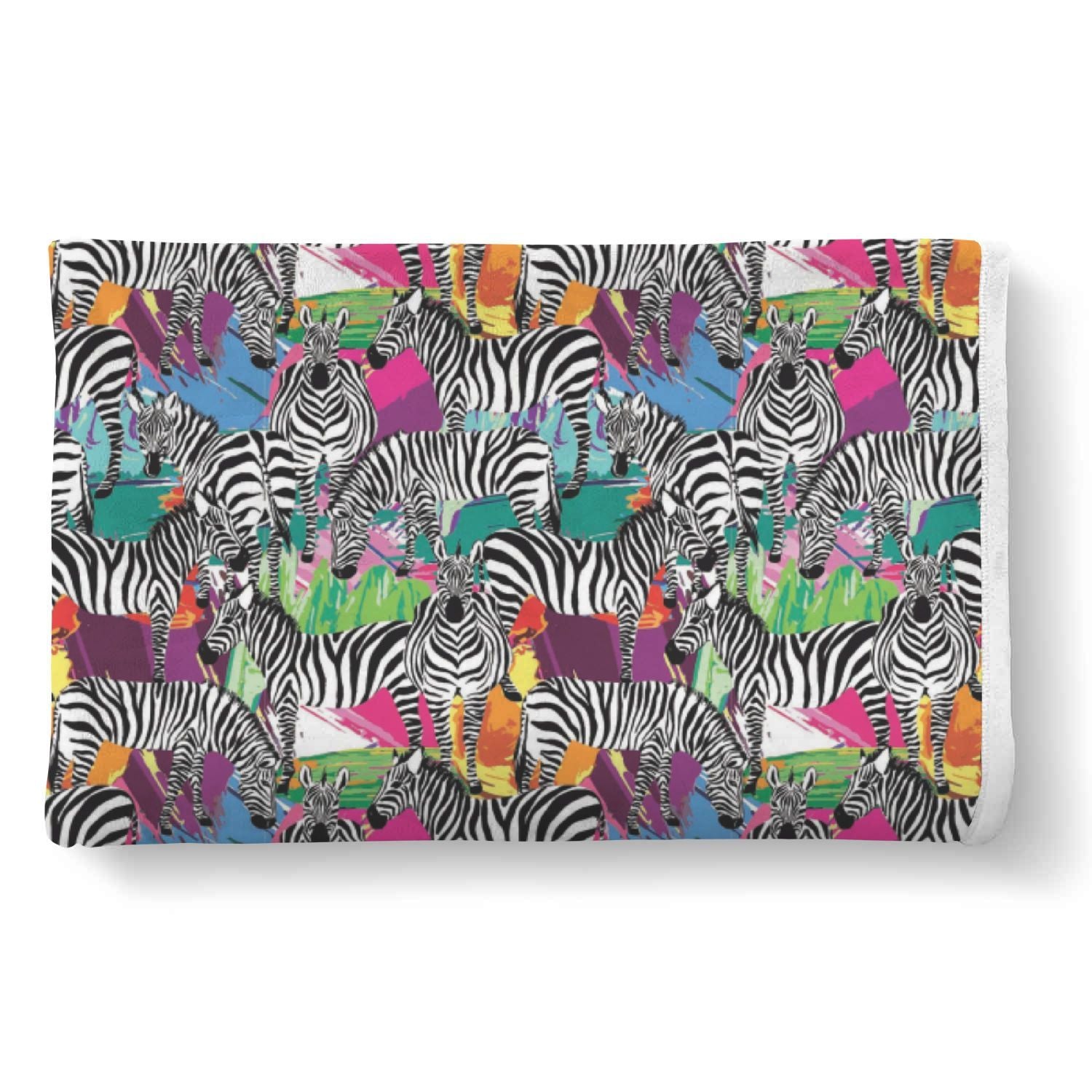 Zebra Pattern Print Throw Blanket-grizzshop