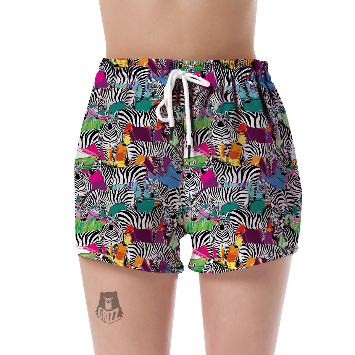 Zebra Pattern Print Women's Shorts-grizzshop