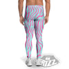 Zebra Stripes Blue And Pink Print Men's Leggings-grizzshop