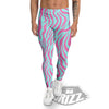 Zebra Stripes Blue And Pink Print Men's Leggings-grizzshop