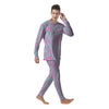 Zebra Stripes Blue And Pink Print Men's Pajamas-grizzshop