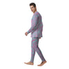 Zebra Stripes Blue And Pink Print Men's Pajamas-grizzshop