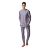 Zebra Stripes Blue And Pink Print Men's Pajamas-grizzshop