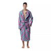 Zebra Stripes Blue And Pink Print Men's Robe-grizzshop