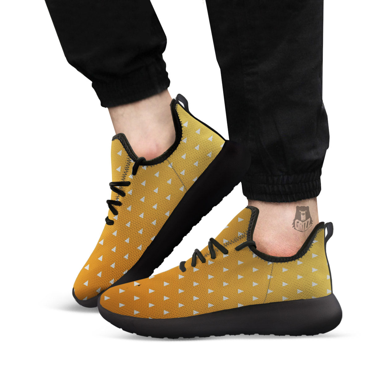 Zenitsu Print Pattern Black Athletic Shoes-grizzshop