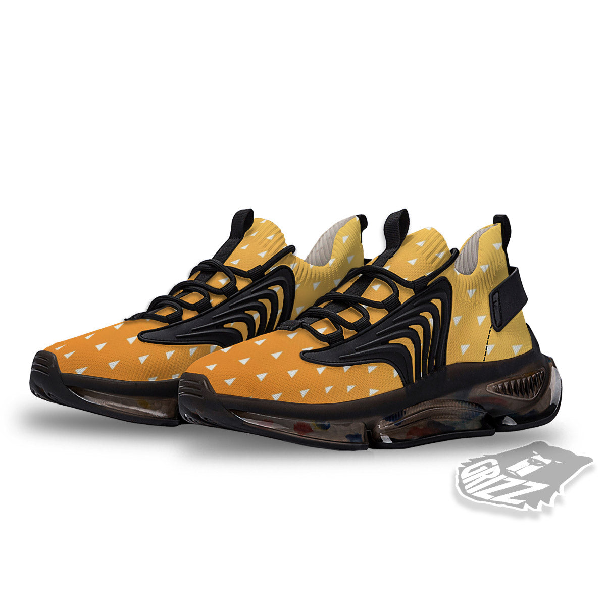Zenitsu Print Pattern Black Gym Shoes-grizzshop