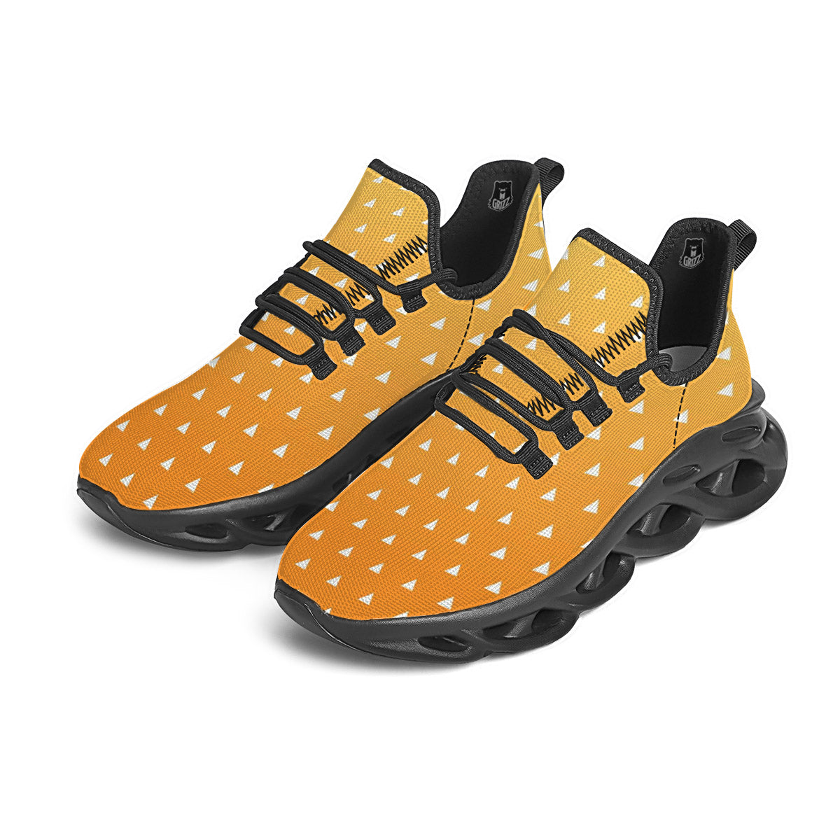 Zenitsu Print Pattern Black Running Shoes-grizzshop