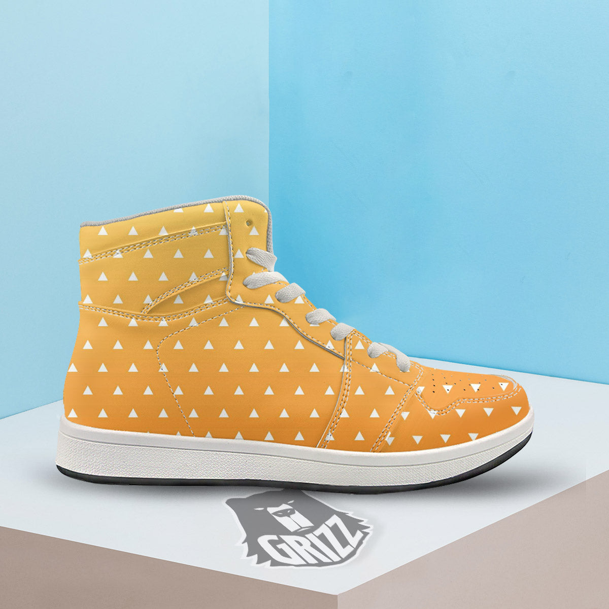Zenitsu Print Pattern High Top Sneakers-grizzshop