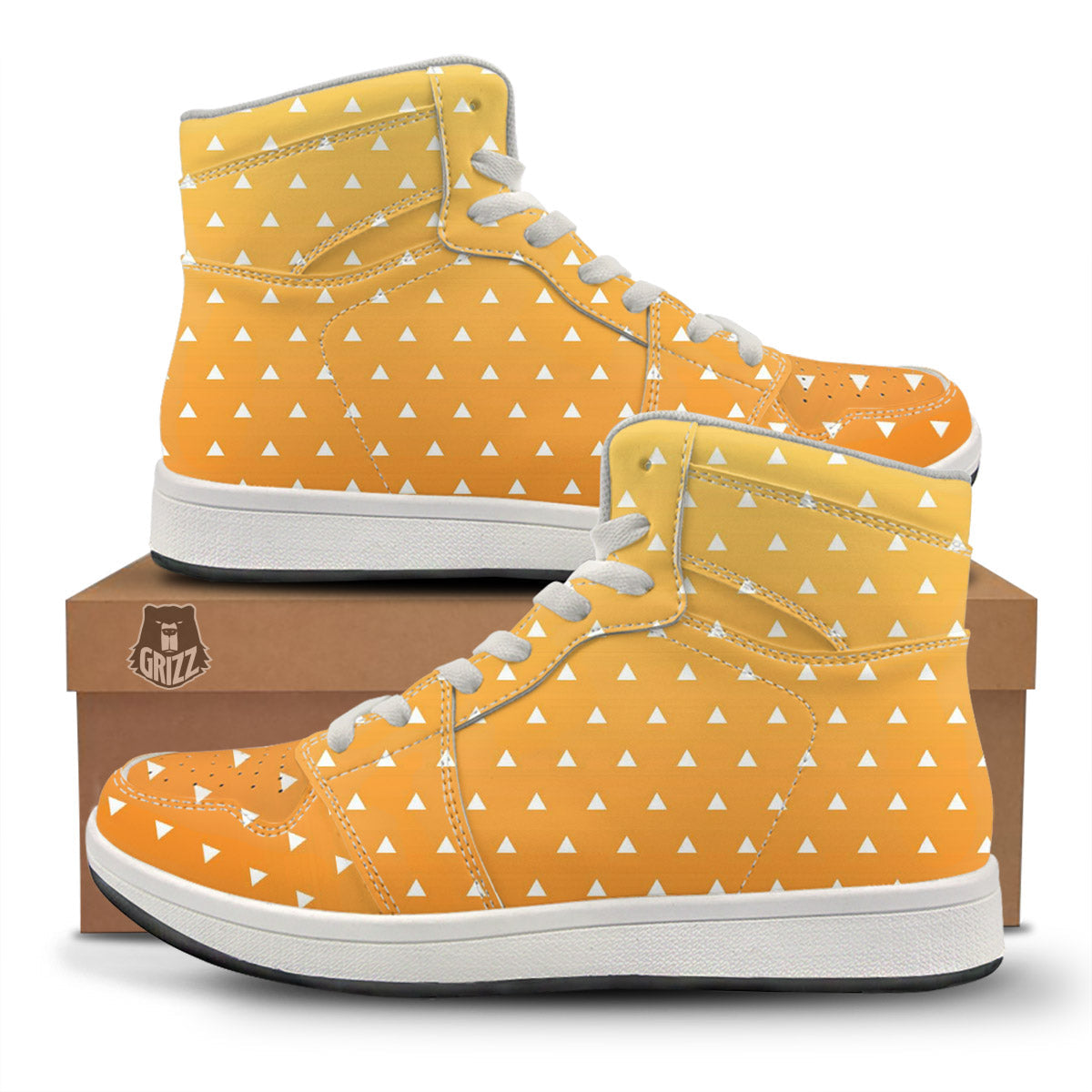 Zenitsu Print Pattern High Top Sneakers-grizzshop