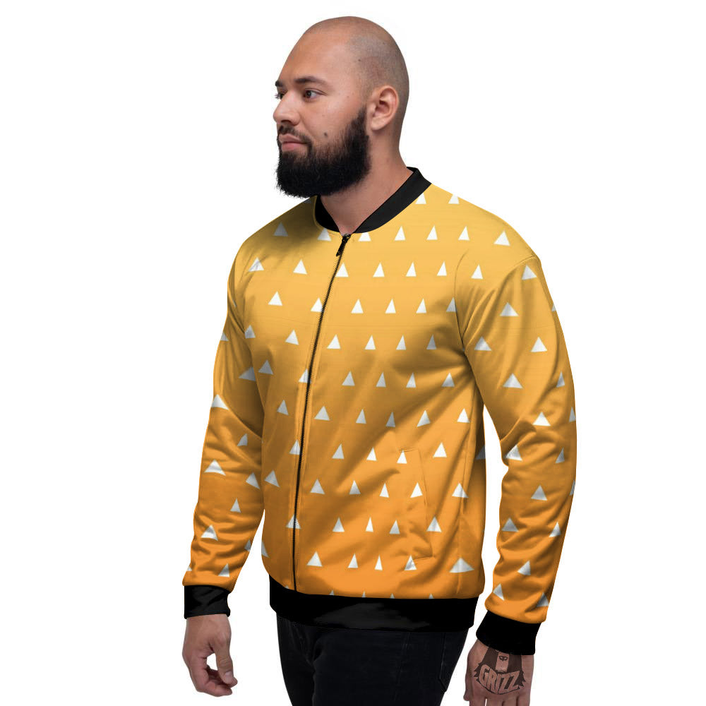 Zenitsu Print Pattern Men's Bomber Jacket-grizzshop