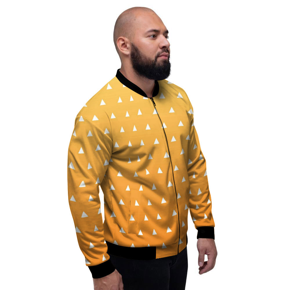 Zenitsu Print Pattern Men's Bomber Jacket-grizzshop