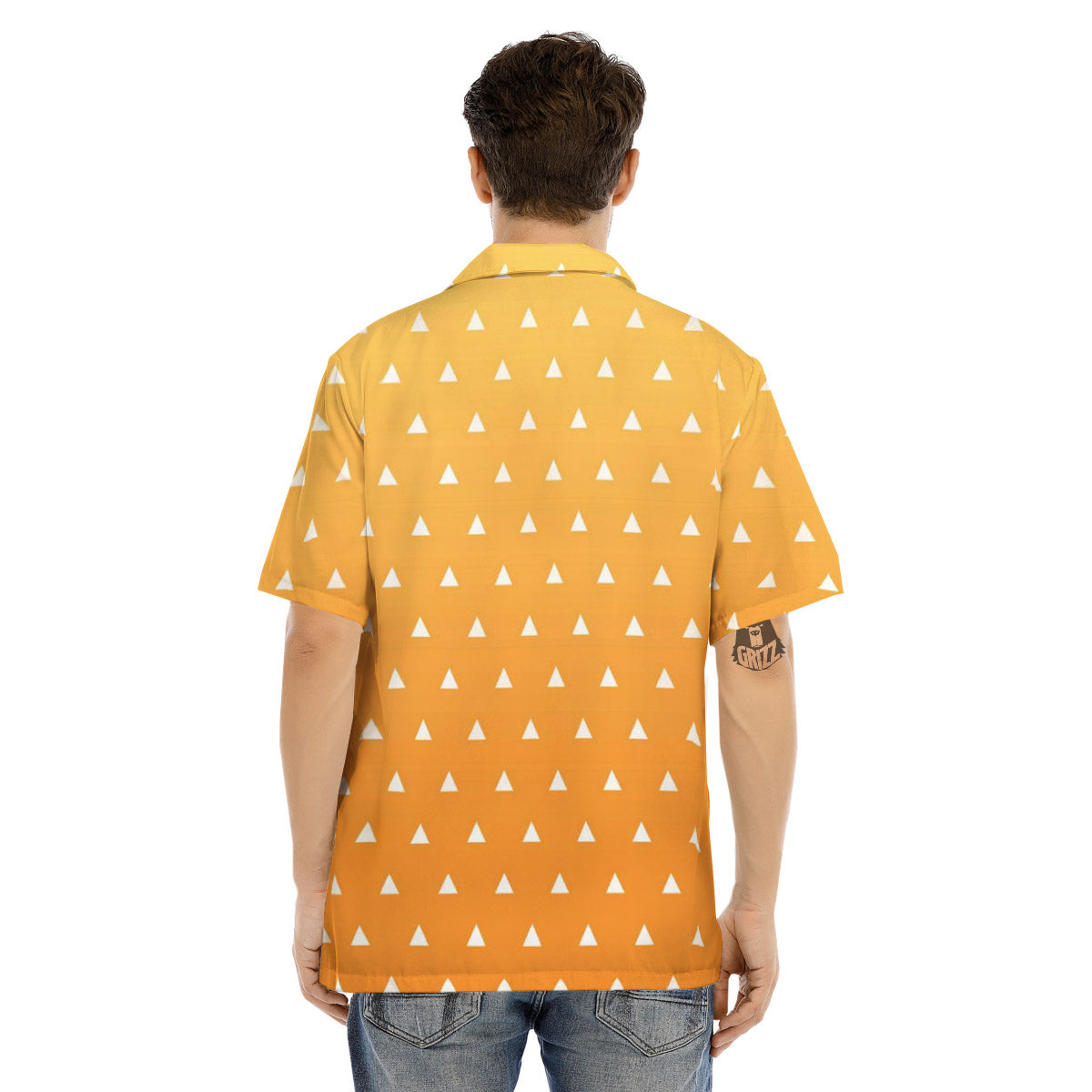 Zenitsu Print Pattern Men's Hawaiian Shirt-grizzshop