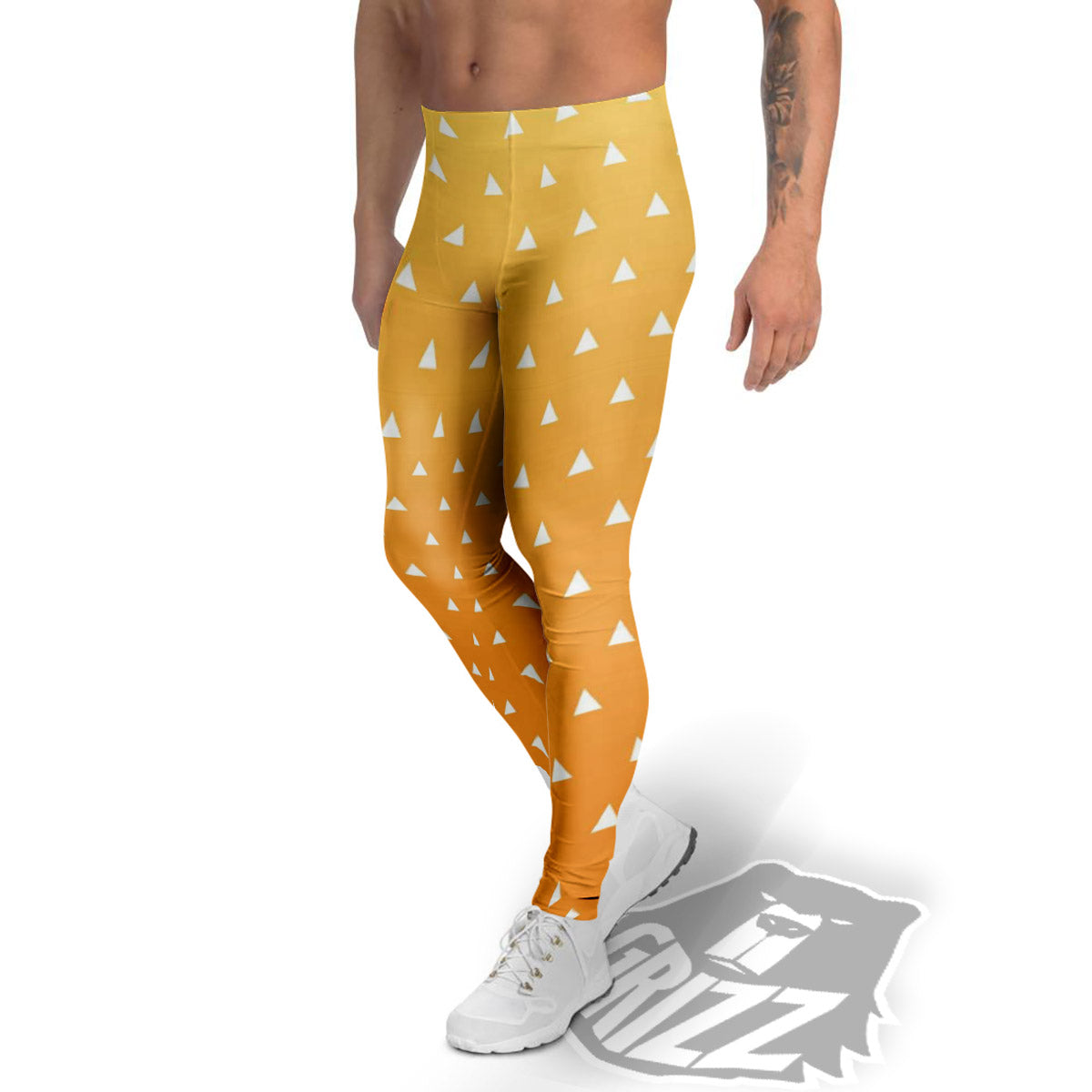 Zenitsu Print Pattern Men's Leggings-grizzshop