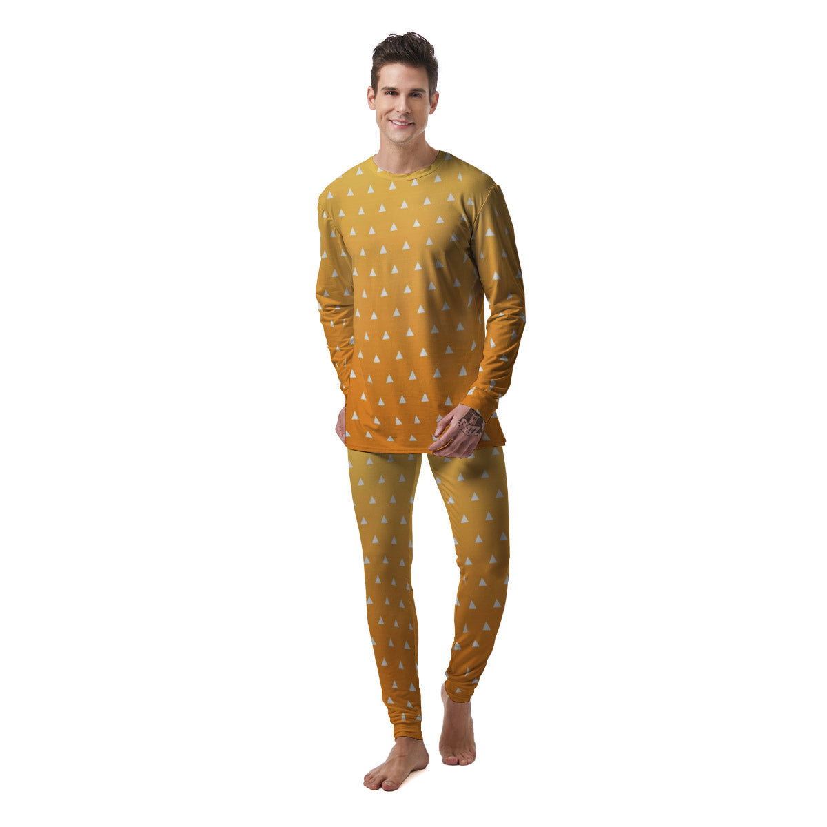 Zenitsu Print Pattern Men's Pajamas-grizzshop