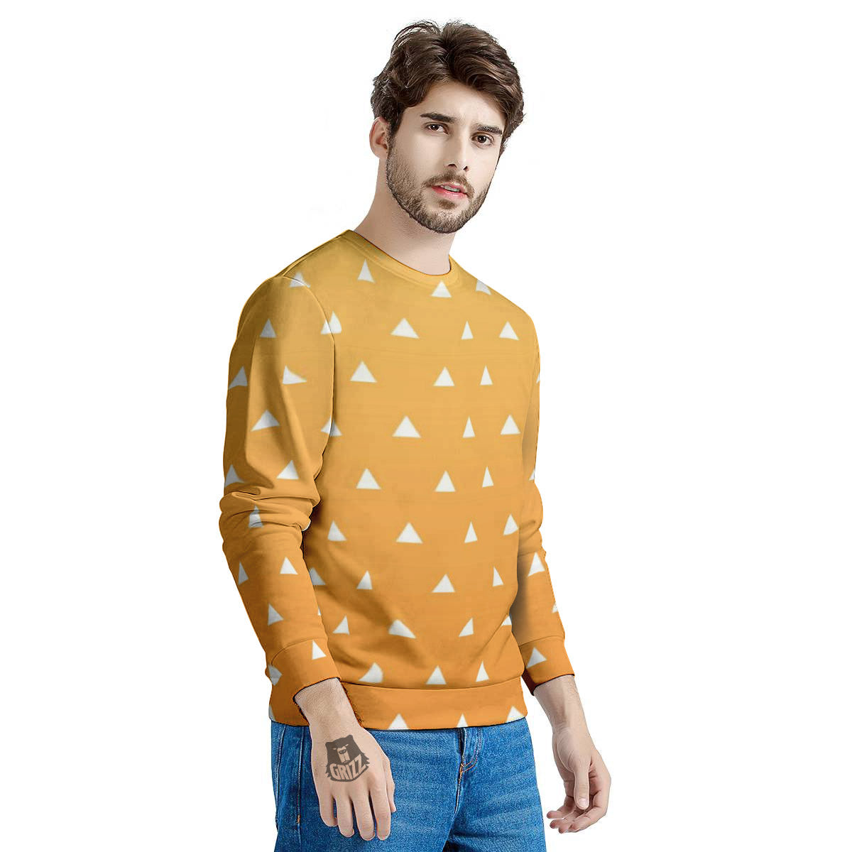 Zenitsu Print Pattern Men's Sweatshirt-grizzshop