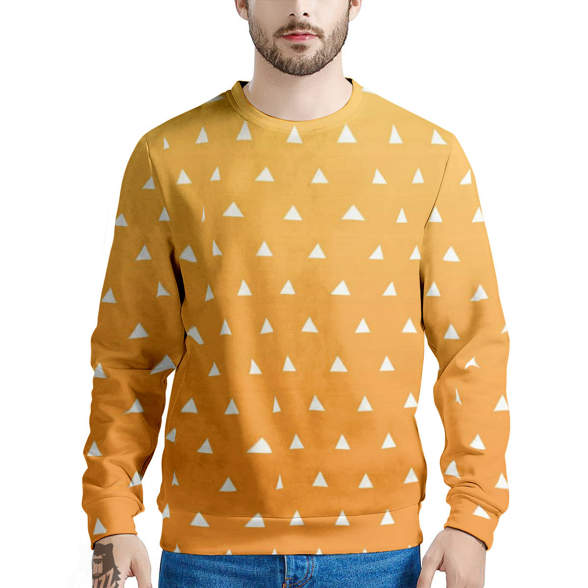 Zenitsu Print Pattern Men's Sweatshirt-grizzshop