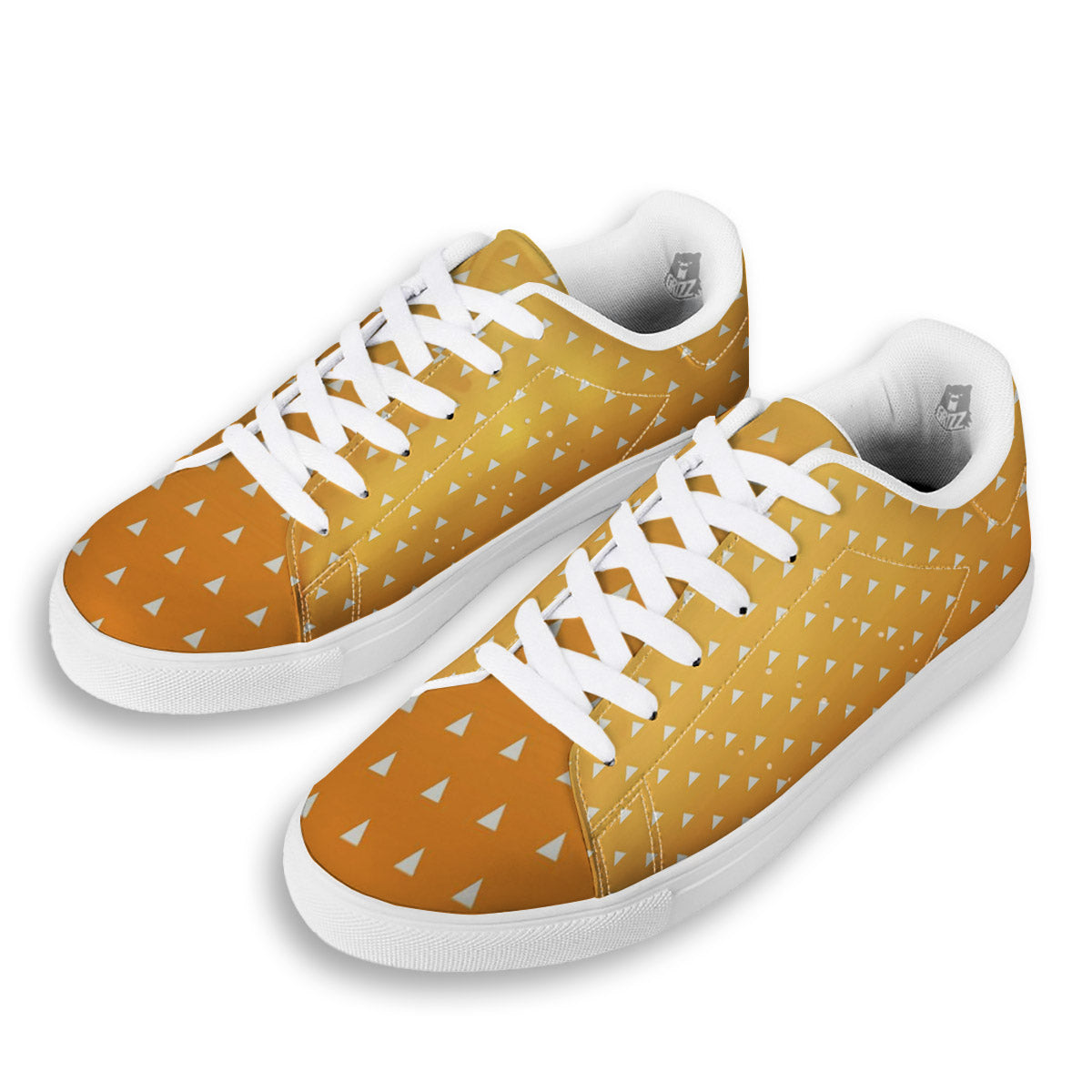 Zenitsu Print Pattern White Low Top Sneakers-grizzshop