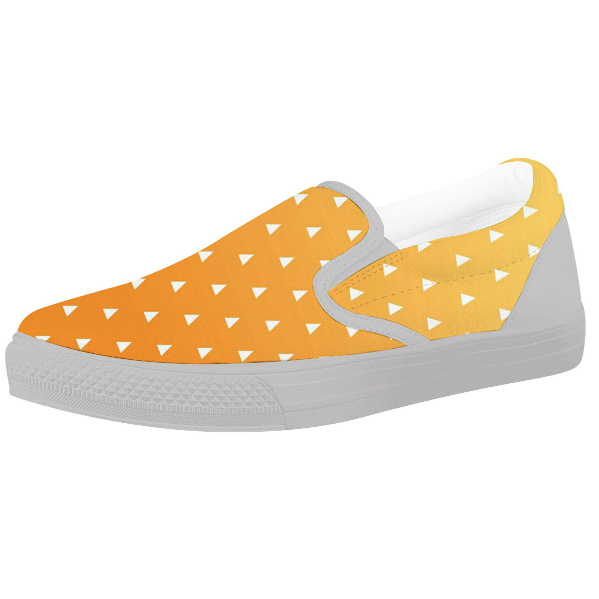 Zenitsu Print Pattern White Slip On Shoes-grizzshop