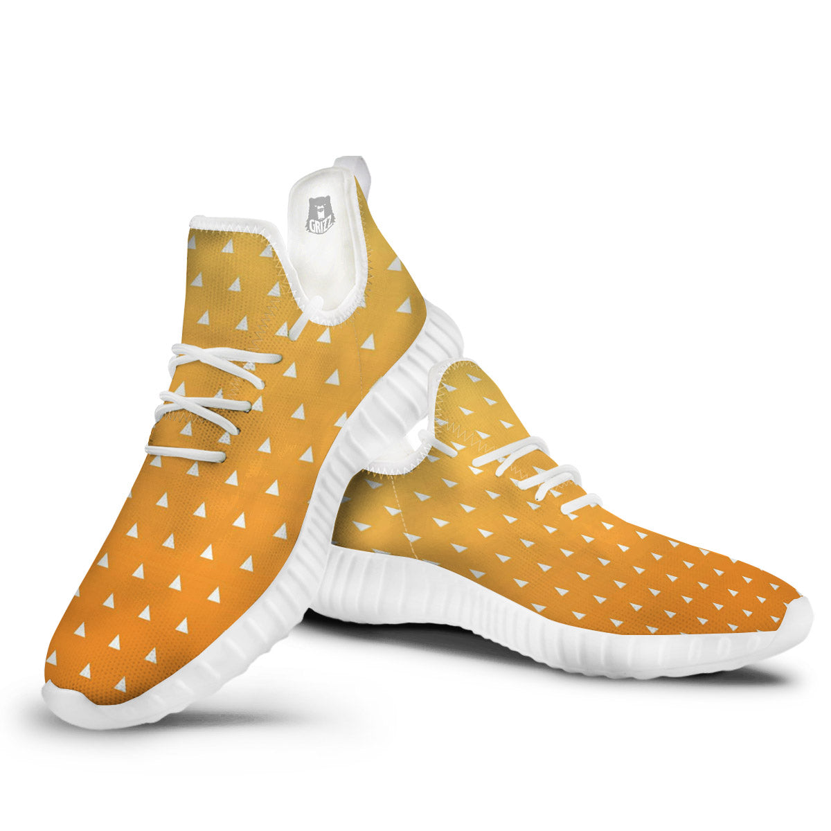Zenitsu Print Pattern White Walking Shoes-grizzshop