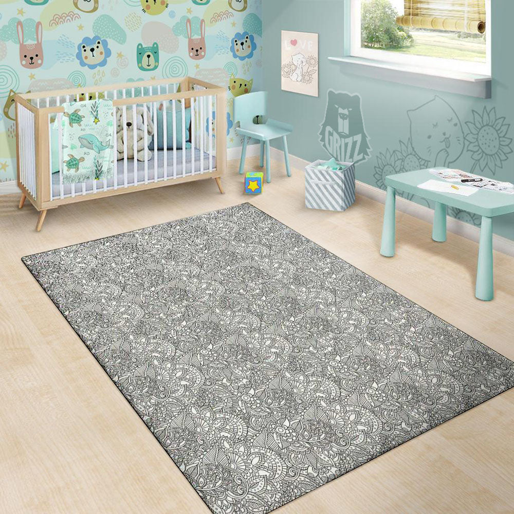 Zentangle Ethnic Print Pattern Floor Mat-grizzshop