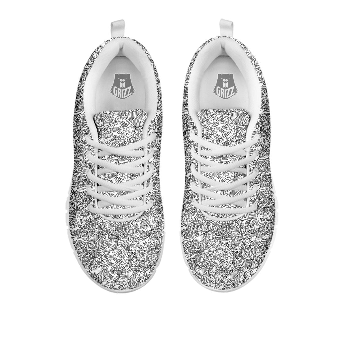 Zentangle Ethnic Print Pattern White Sneaker-grizzshop