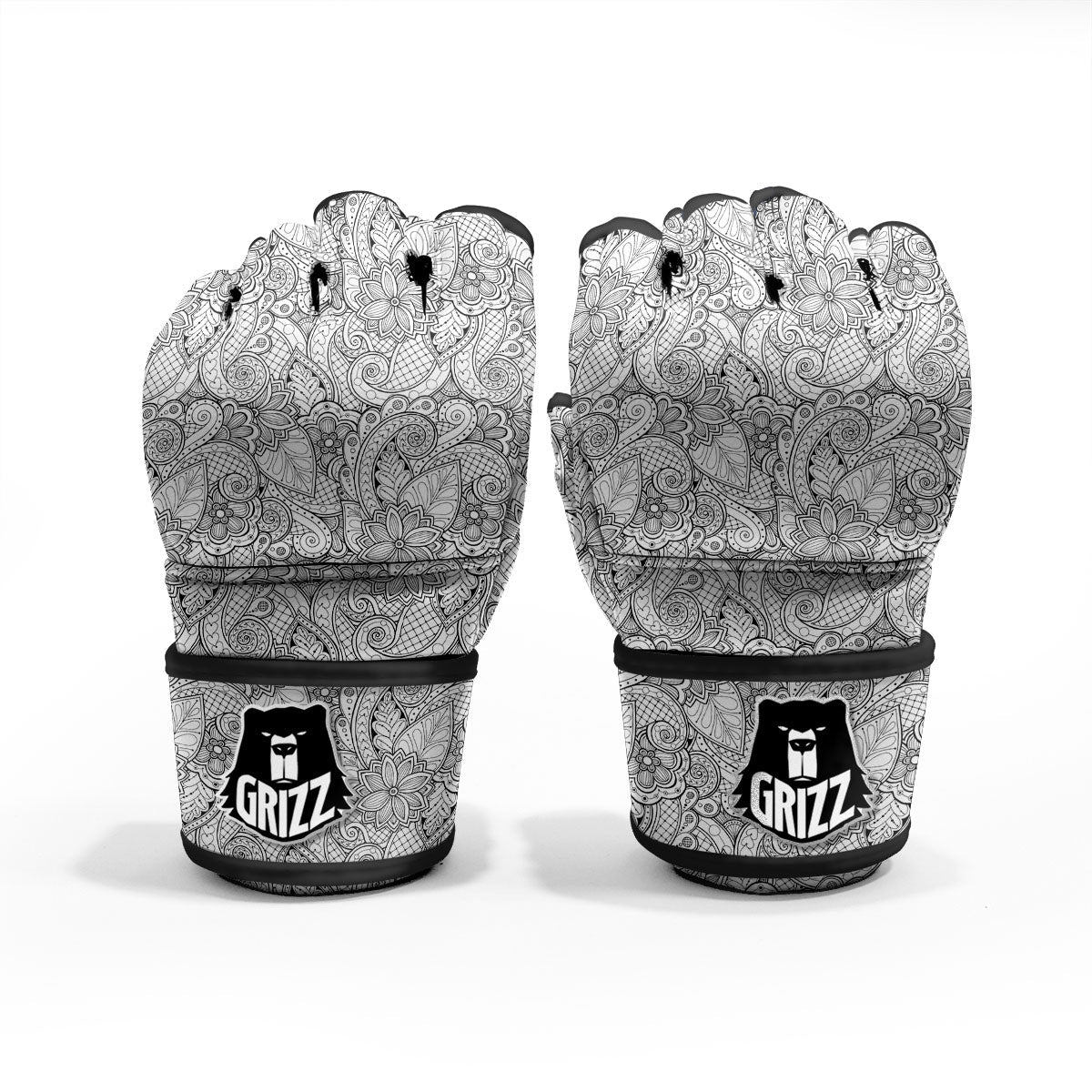 Zentangle Monochrome Print Pattern MMA Gloves-grizzshop