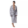 Zentangle White And Black Print Pattern Men's Robe-grizzshop