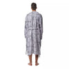 Zentangle White And Black Print Pattern Men's Robe-grizzshop