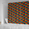 Zig Zag Colorful Pattern Print Bathroom Shower Curtain-grizzshop