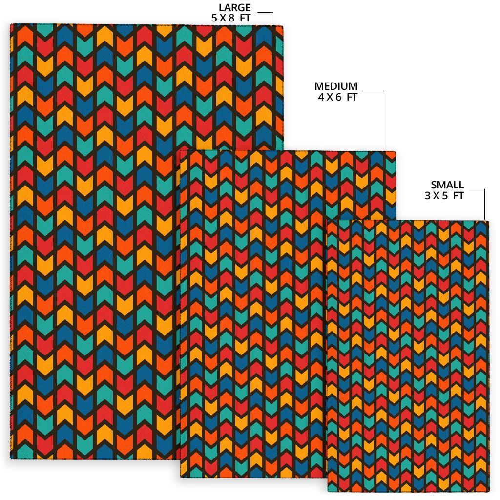 Zig Zag Colorful Pattern Print Floor Mat-grizzshop