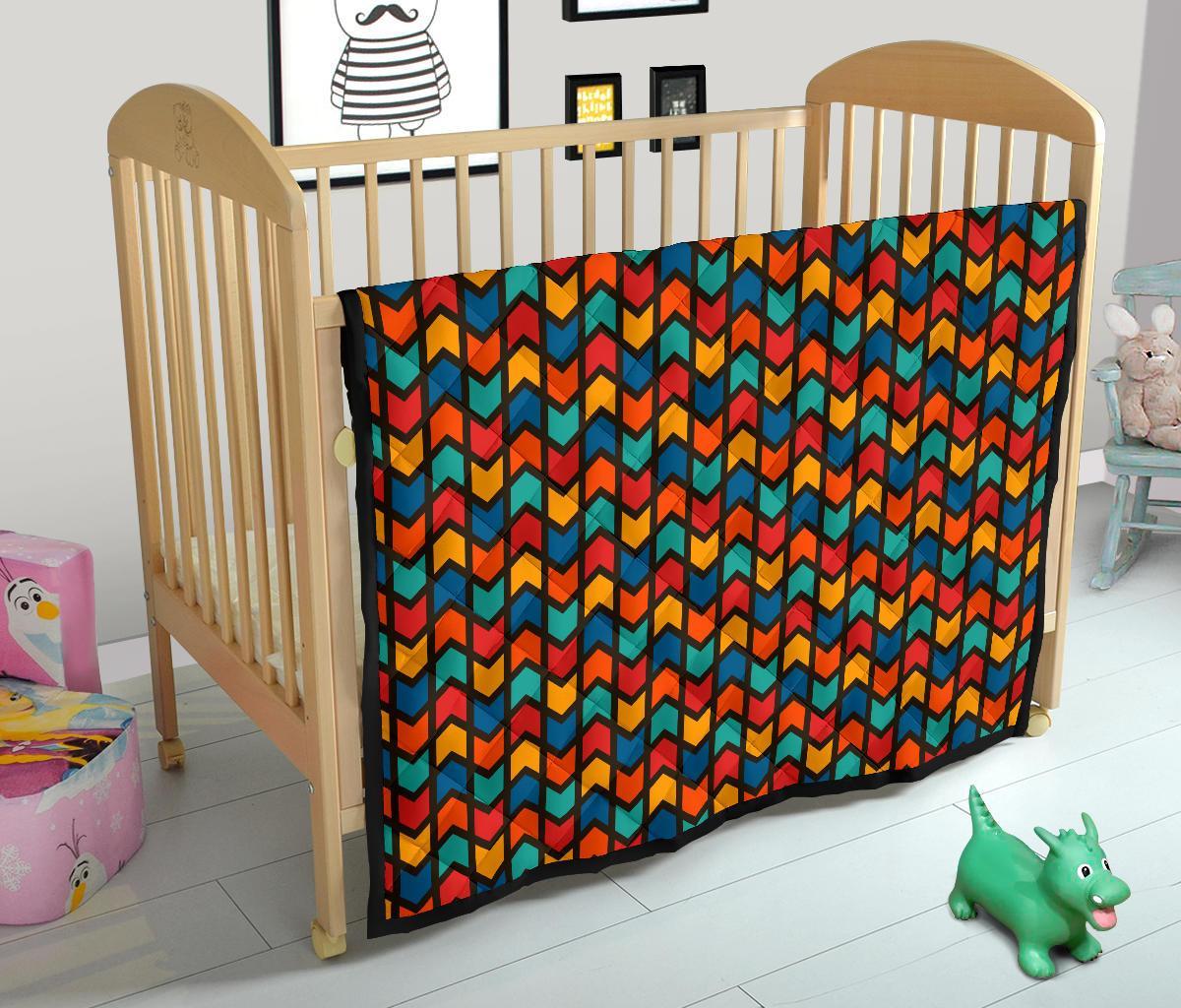 Zig Zag Colorful Pattern Print Quilt-grizzshop