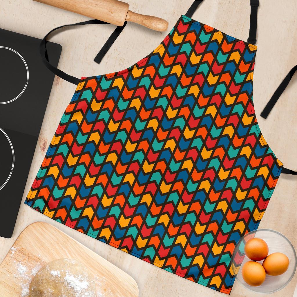 Zig Zag Colorful Pattern Print Women's Apron-grizzshop