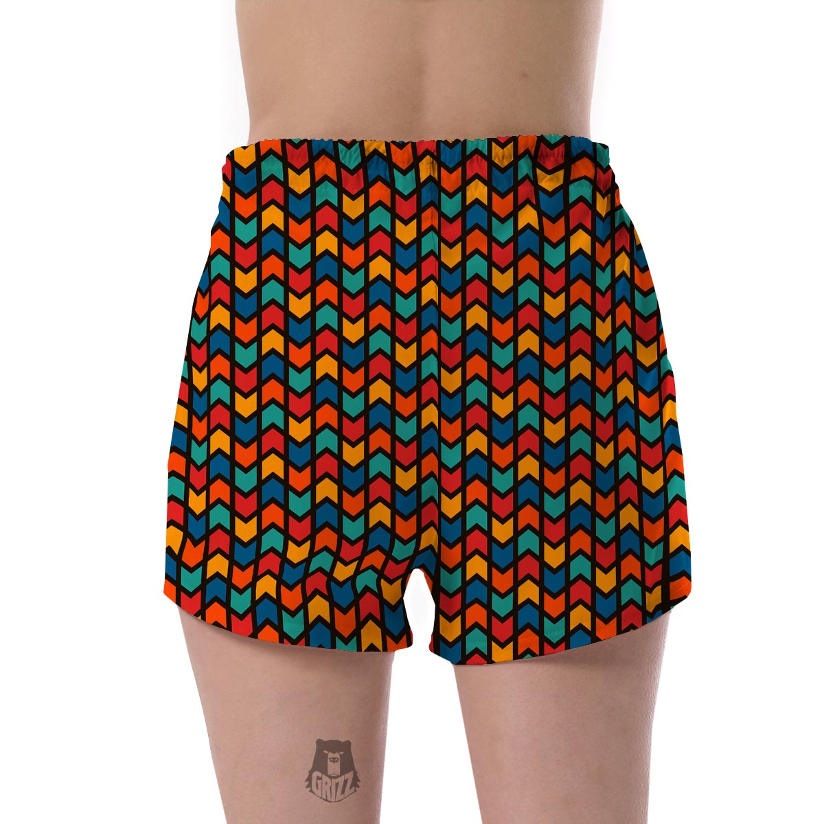 Zig Zag Colorful Pattern Print Women's Shorts-grizzshop