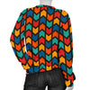 Zig Zag Colorful Pattern Print Women's Sweatshirt-grizzshop