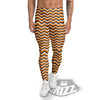 Zig Zag Halloween Print Pattern Men's Leggings-grizzshop