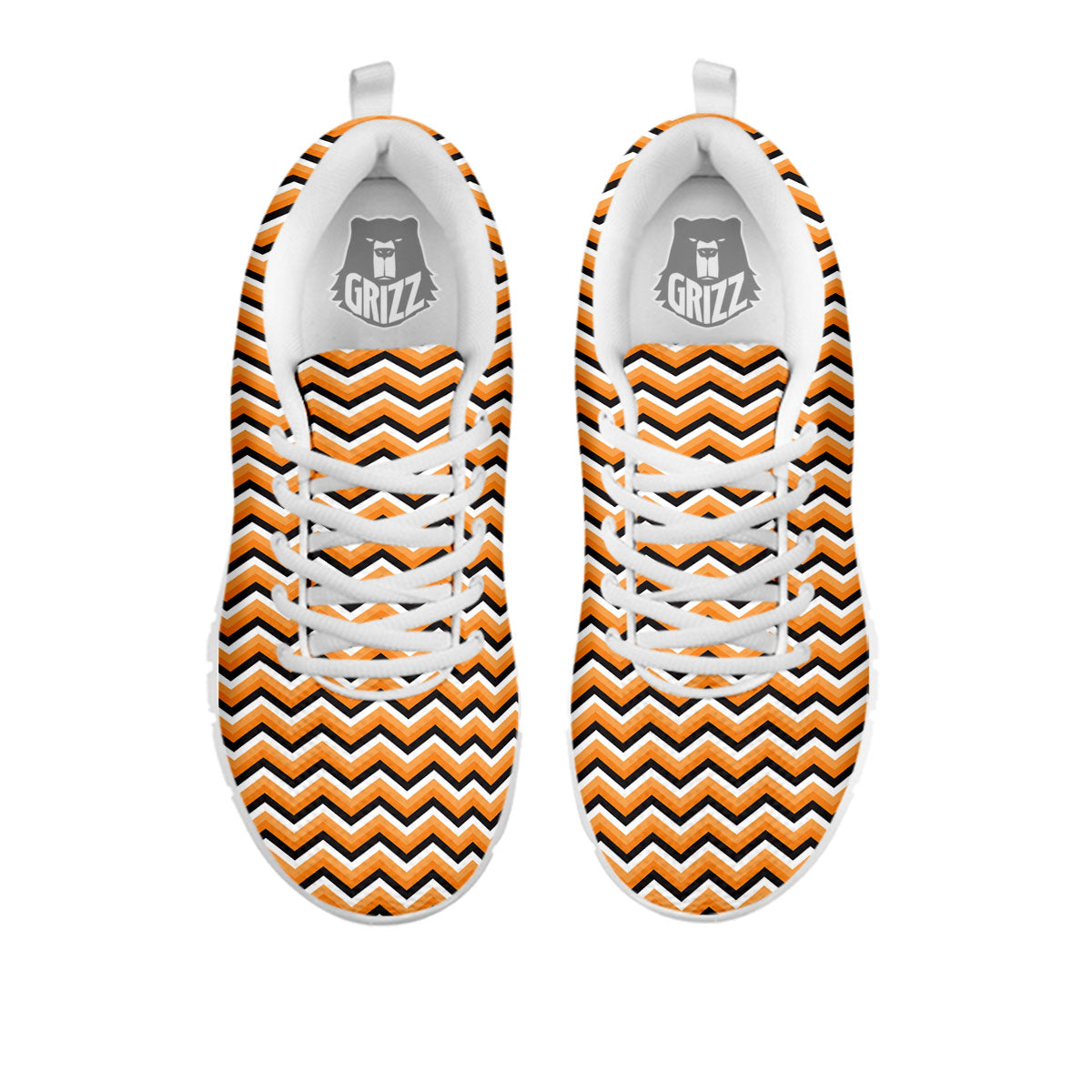 Zig Zag Halloween Print Pattern White Sneaker-grizzshop