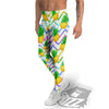 Zig Zag Neon Pineapple Print Pattern Men's Leggings-grizzshop