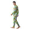 Zig Zag Neon Pineapple Print Pattern Men's Pajamas-grizzshop