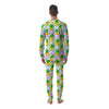 Zig Zag Neon Pineapple Print Pattern Men's Pajamas-grizzshop