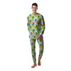 Zig Zag Neon Pineapple Print Pattern Men's Pajamas-grizzshop