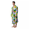 Zig Zag Neon Pineapple Print Pattern Men's Robe-grizzshop