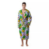 Zig Zag Neon Pineapple Print Pattern Men's Robe-grizzshop