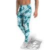 Zig Zag Pastel Pineapple Print Pattern Men's Leggings-grizzshop