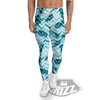 Zig Zag Pastel Pineapple Print Pattern Men's Leggings-grizzshop