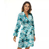 Zig Zag Pastel Pineapple Print Pattern Women's Robe-grizzshop