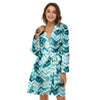 Zig Zag Pastel Pineapple Print Pattern Women's Robe-grizzshop