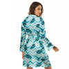 Zig Zag Pastel Pineapple Print Pattern Women's Robe-grizzshop