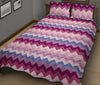 Zig Zag Pattern Print Bed Set Quilt-grizzshop