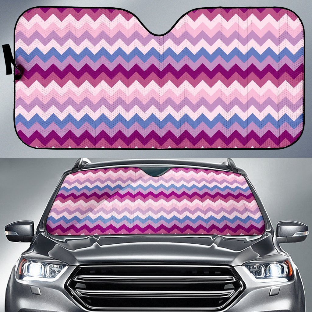 Zig Zag Pattern Print Car Sun Shade-grizzshop